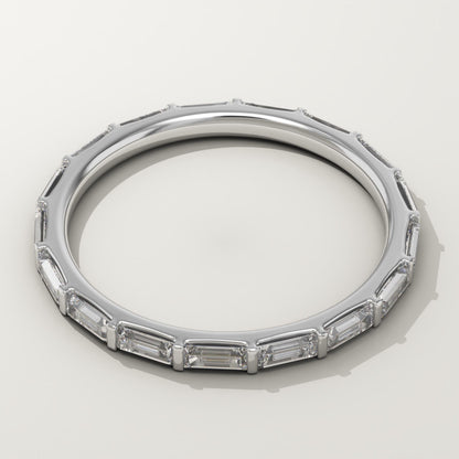 1.61 TCW Baguette Lab-Grown Diamond Full Eternity Wedding Band