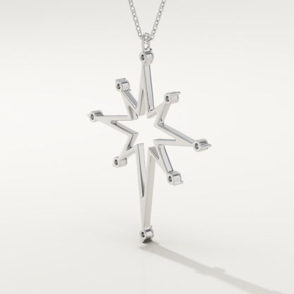 0.17 TCW Round Lab-Grown Diamond Star Shaped Charm Necklace