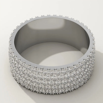 2.14 TCW Round Lab-Grown Diamond Multi Stone Wedding Band For Men