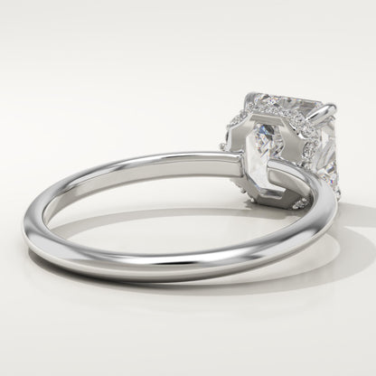 Asscher Cut Hidden Halo Lab-Grown Diamond Engagement Ring