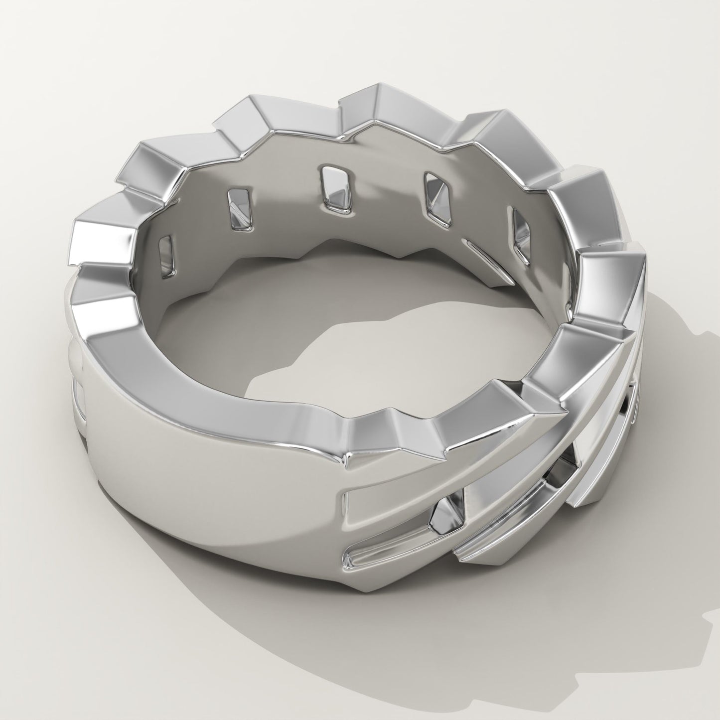 Blade Style Wedding Band For Men