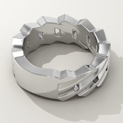 Blade Style Wedding Band For Men