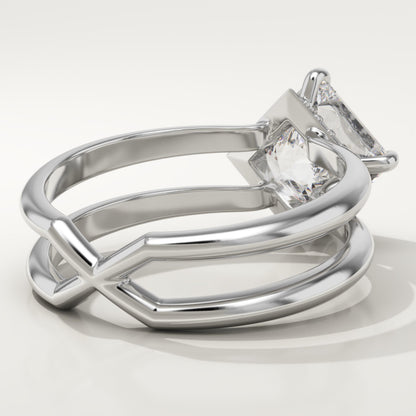 Princess Cut Hidden Halo Lab-Grown Diamond Engagement Ring