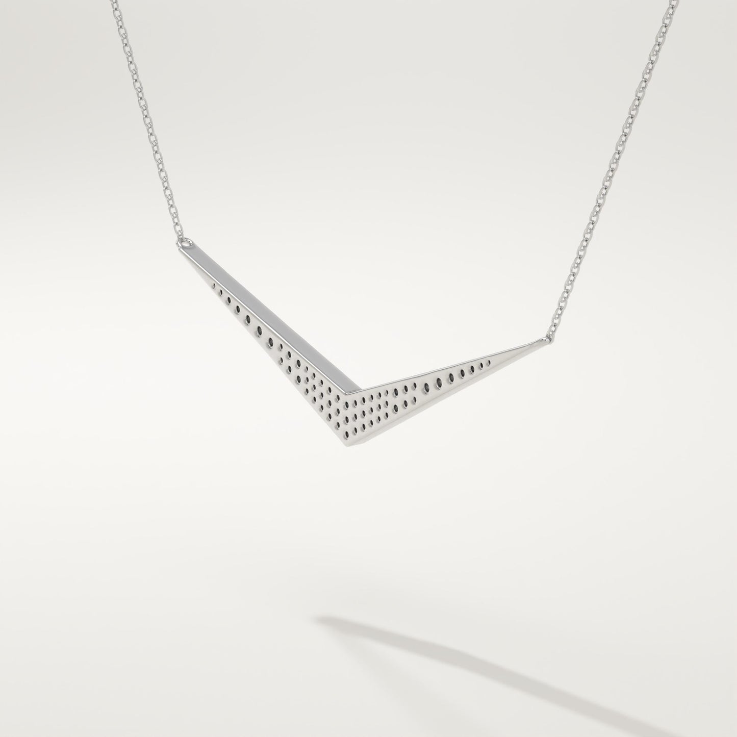 0.272 TCW Round Lab-Grown Diamond V Elongated Shaped Necklace