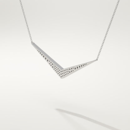 0.272 TCW Round Lab-Grown Diamond V Elongated Shaped Necklace