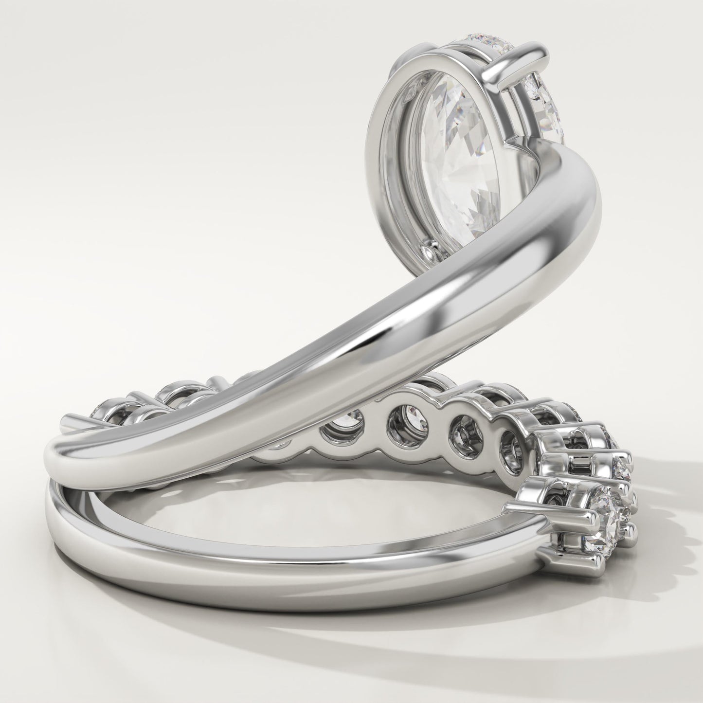 Oval Cut Pave Lab-Grown Diamond Engagement Ring