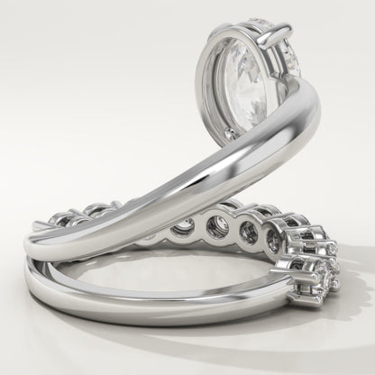 Oval Cut Pave Lab-Grown Diamond Engagement Ring