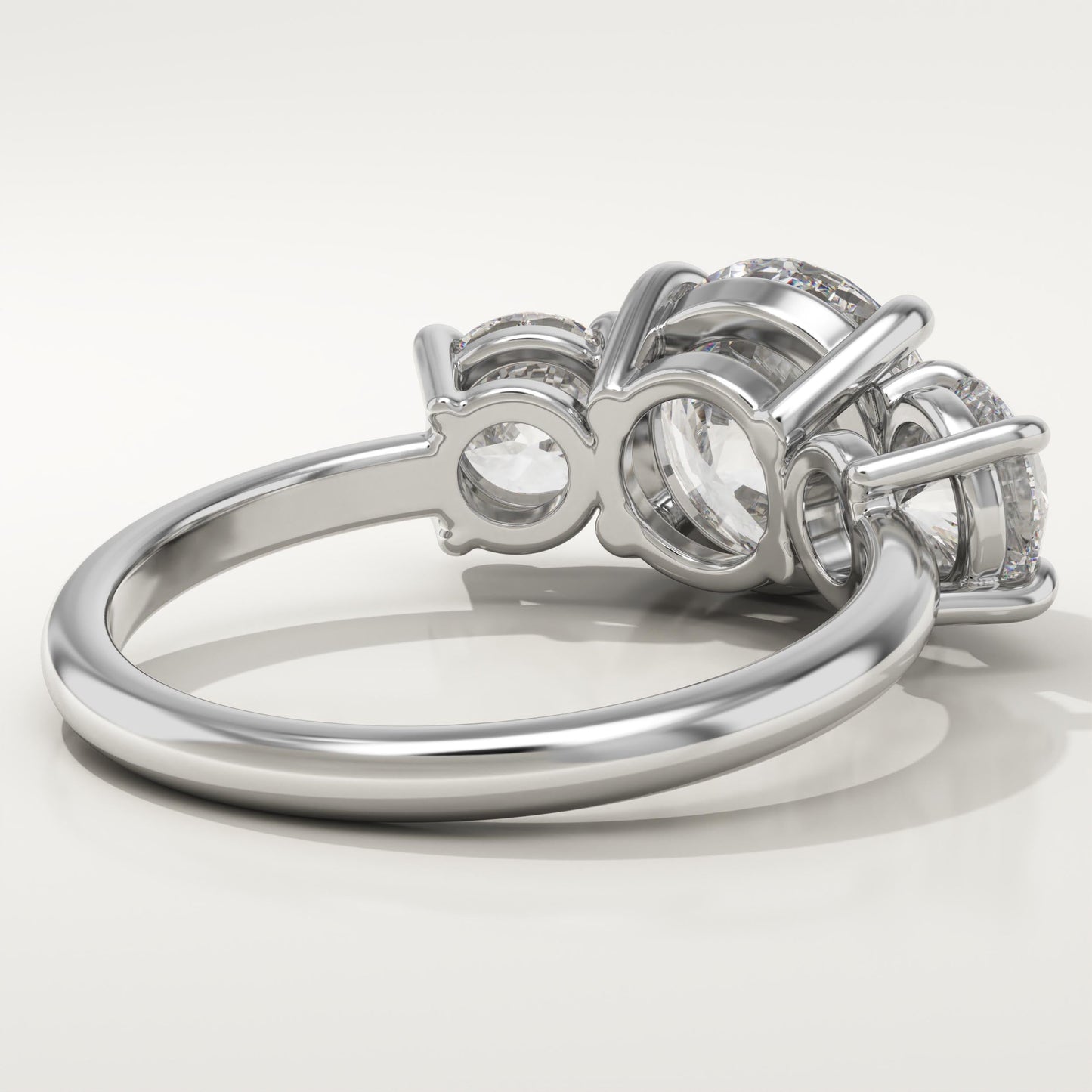 2 CT Round Cut Three Stone Moissanite Engagement Ring
