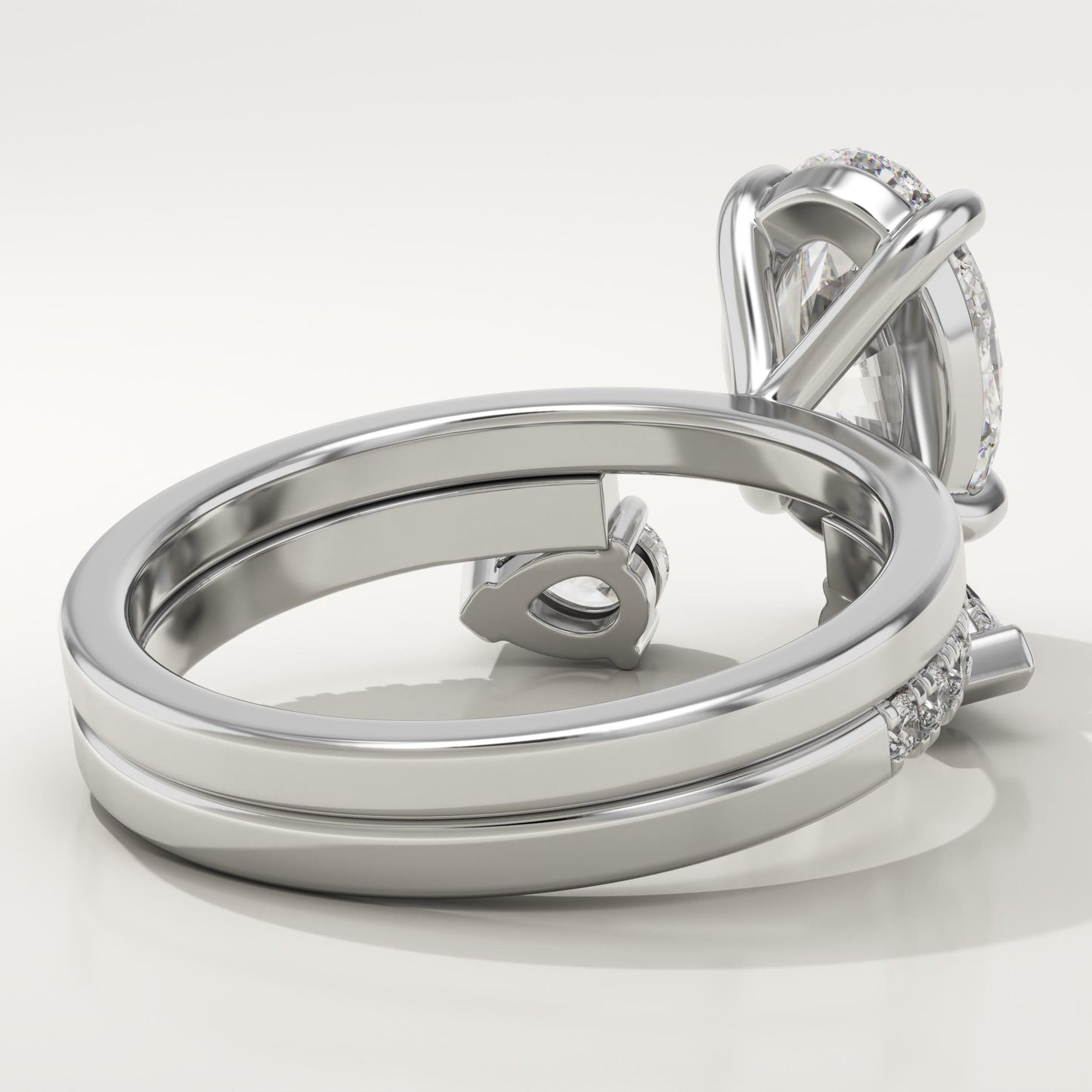 Oval Cut Cluster Lab-Grown Diamond Bridal Set