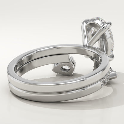 Oval Cut Cluster Lab-Grown Diamond Bridal Set