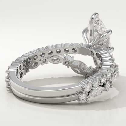 Marquise Cut Pave Lab-Grown Diamond Bridal Set