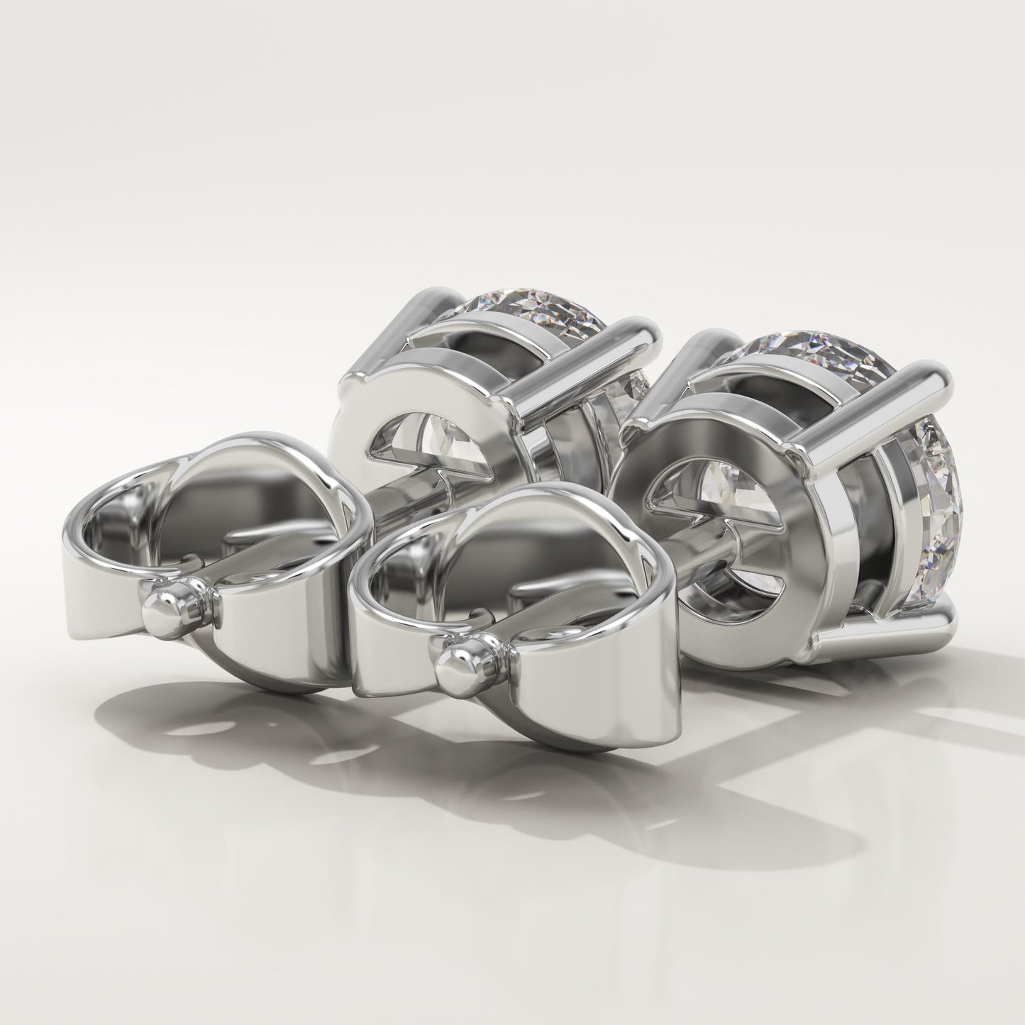 1 TCW Round Lab-Grown Diamond Stud Earrings