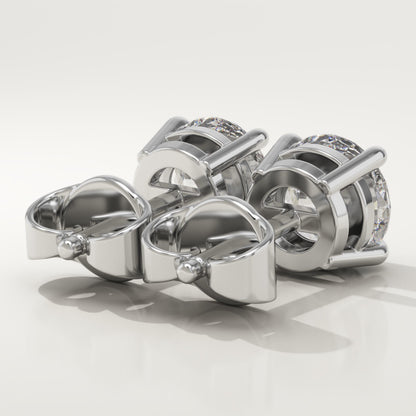 1 TCW Round Lab-Grown Diamond Stud Earrings