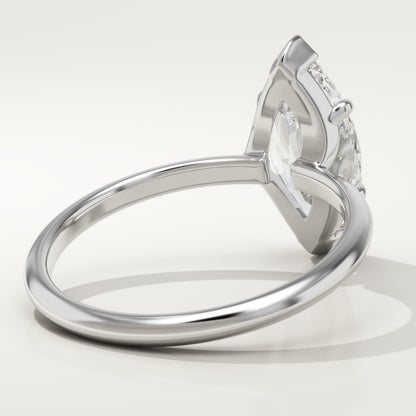 1.75 CT Marquise Cut Solitaire Moissanite Engagement Ring