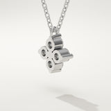 0.16 TCW Round Lab-Grown Diamond Flower Charm Necklace