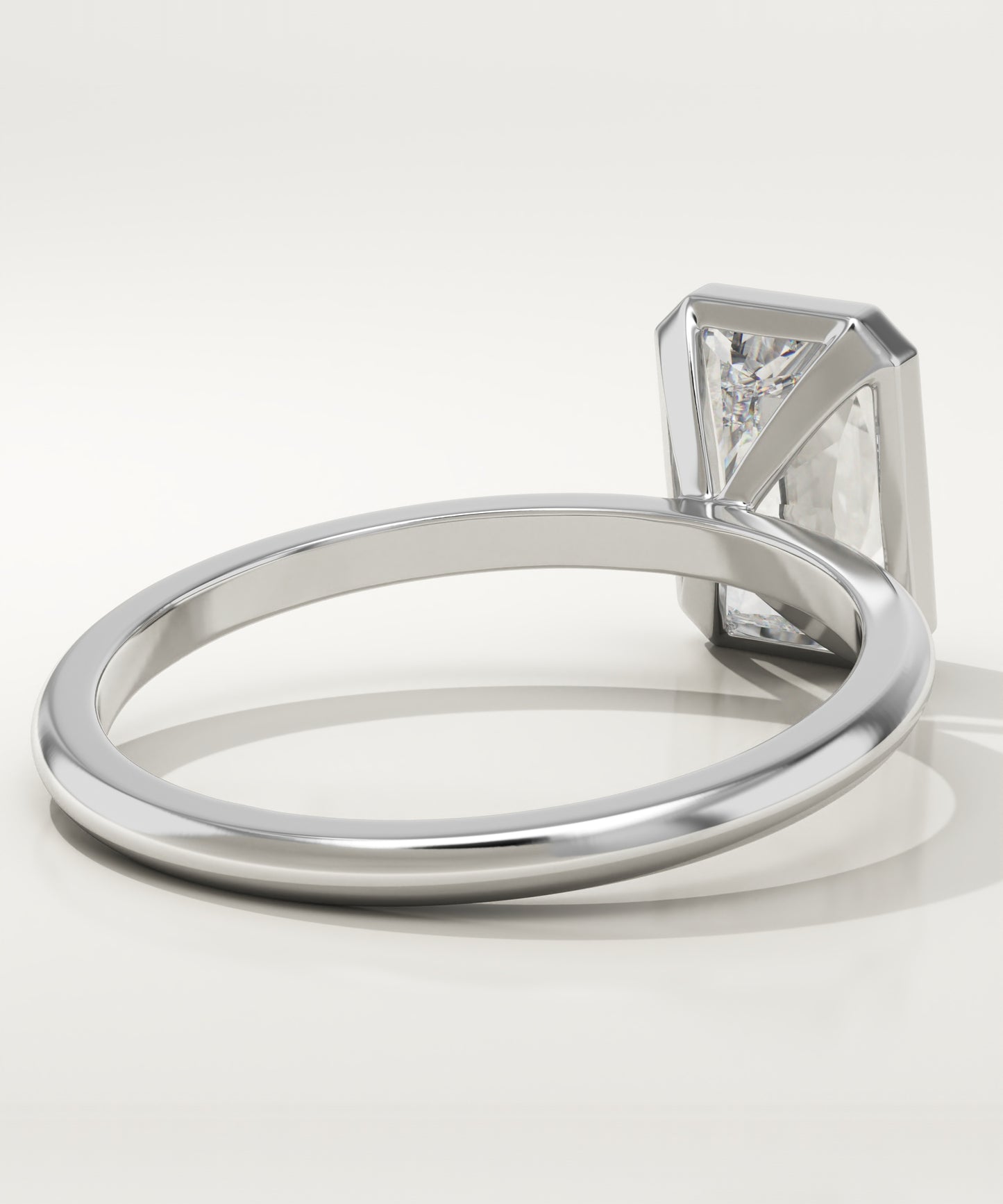 1.50 CT Radiant Cut Lab Grown Diamond Bezel Engagement Ring (US Size 8 Ready To Ship)
