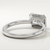 2.0 CT Emerald Cut Half Bezel Lab-Grown Diamond Engagement Ring