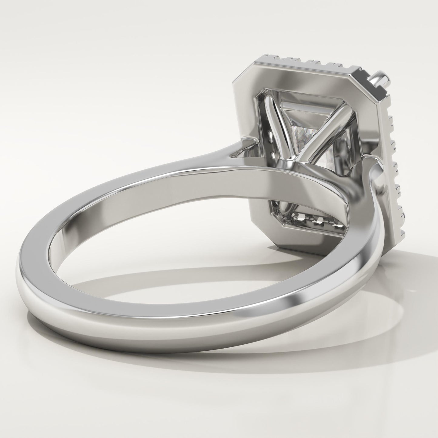 Radiant Cut Halo Lab-Grown Diamond Engagement Ring