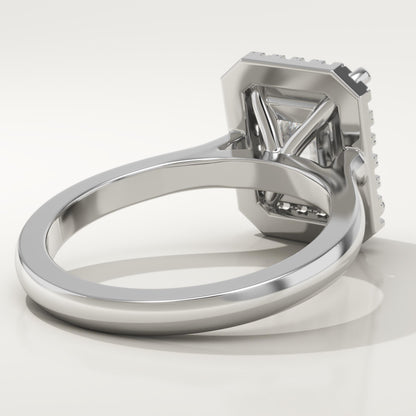 Radiant Cut Halo Lab-Grown Diamond Engagement Ring