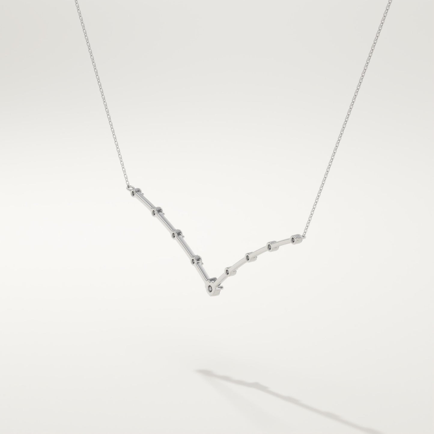 0.33 TCW Round Lab-Grown Diamond V Shaped Charm Necklace