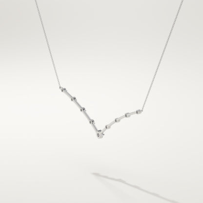 0.33 TCW Round Lab-Grown Diamond V Shaped Charm Necklace