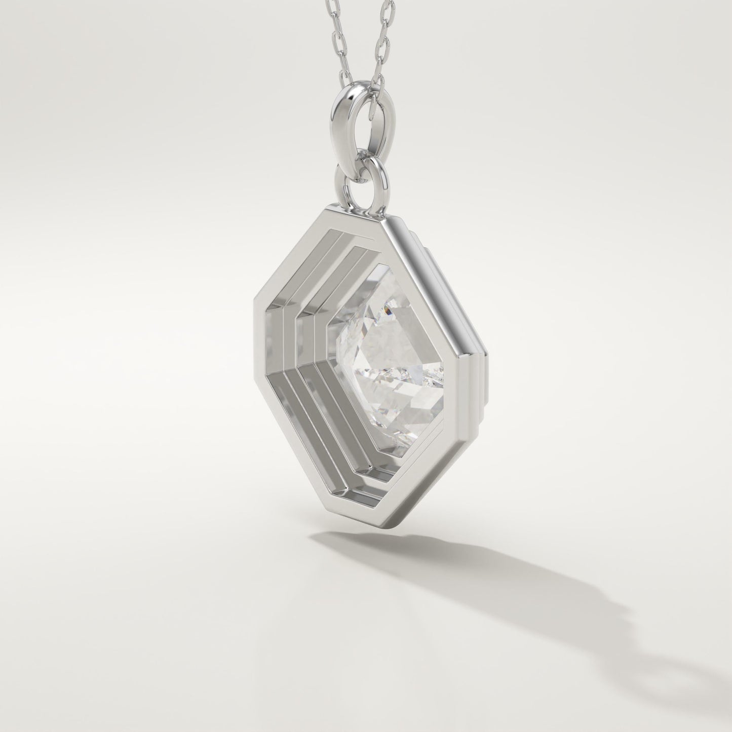 2 CT Asscher Lab-Grown Diamond Solitaire & Bezel Necklace