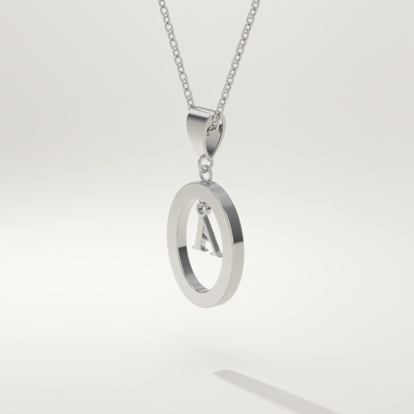 0.05 TCW Round Lab-Grown Diamond A Initial Necklace