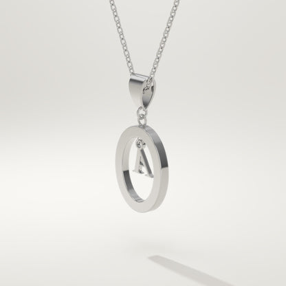 0.05 TCW Round Lab-Grown Diamond A Initial Necklace