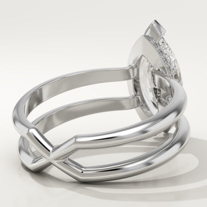 1.75 CT Marquise Cut Double Shank Moissanite Engagement Ring