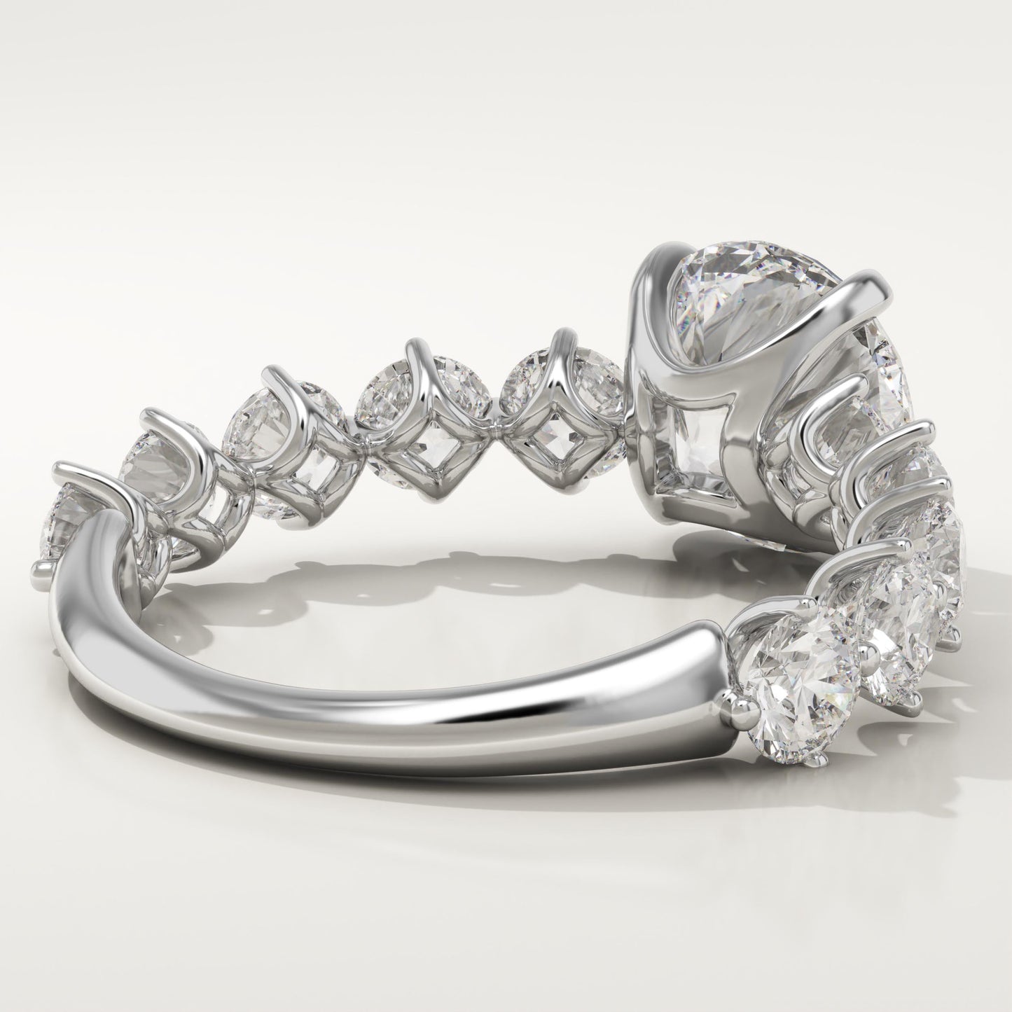 Round Cut Pave Lab-Grown Diamond Engagement Ring