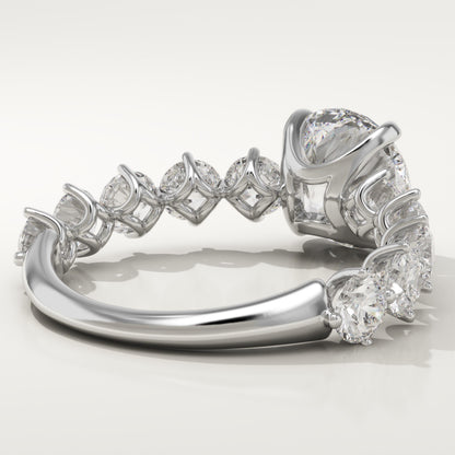 Round Cut Pave Lab-Grown Diamond Engagement Ring