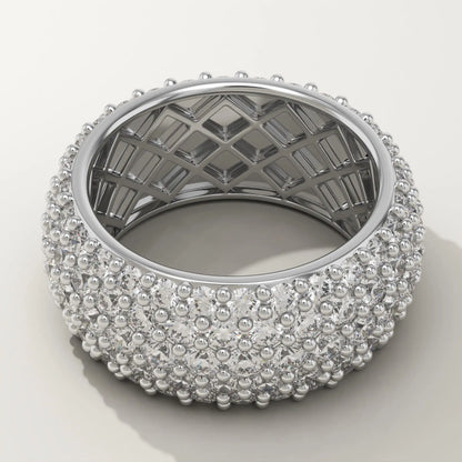 5.5 TCW Round Lab-Grown Diamond Multi Stone Wedding Band For Men