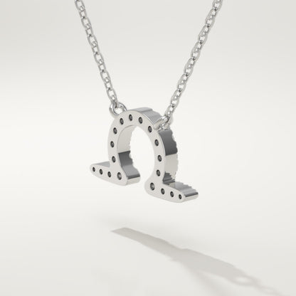 0.101 CT Round Lab-Grown Diamond Libra Zodiac Necklace