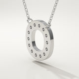0.22 TCW Round Lab-Grown Diamond O Initial Necklace