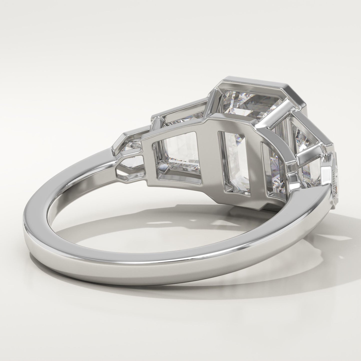 2 CT Emerald Cut Cluster Bezel Moissanite Engagement Ring