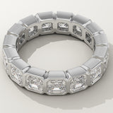 2.25 TCW Asscher Cut Lab-Grown Diamond Full Eternity Bezel Wedding Band