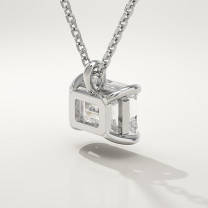 2 CT East West Emerald Lab-Grown Diamond Solitaire Necklace