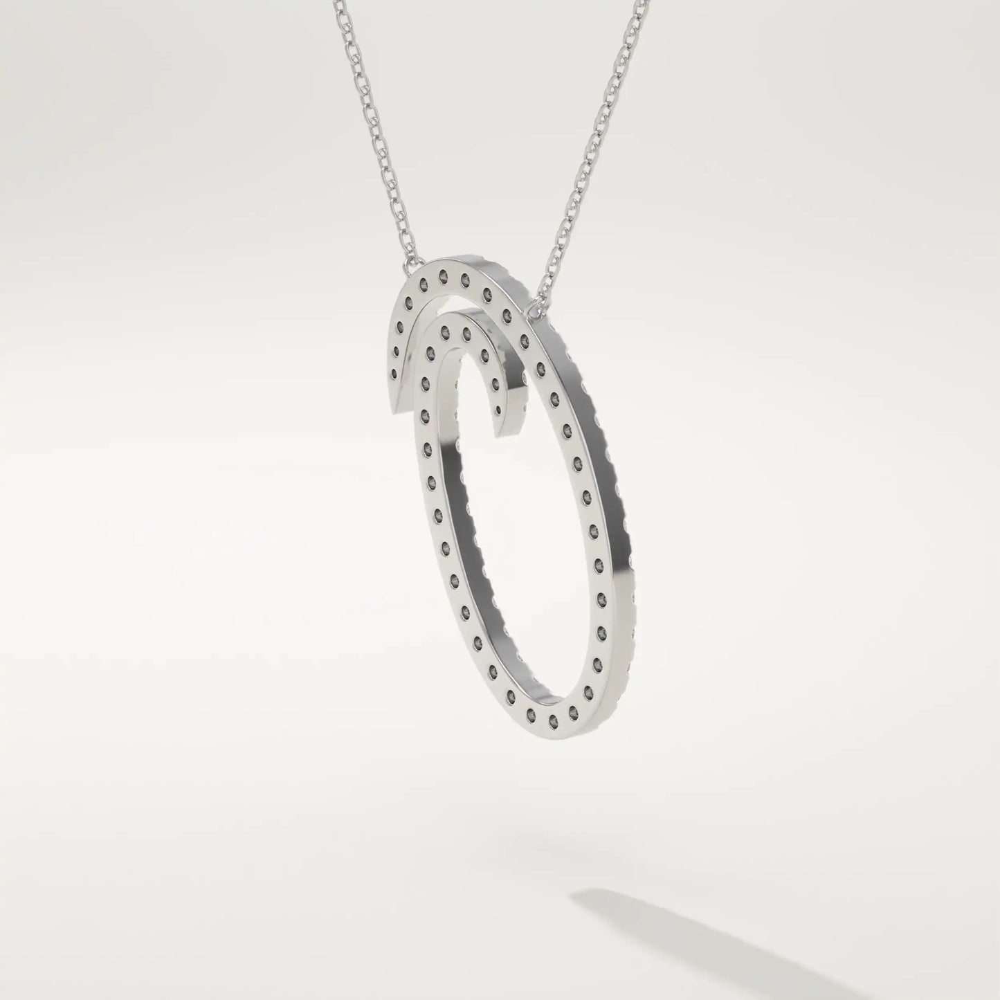 0.473 TCW Round Lab-Grown Diamond O Initial Necklace