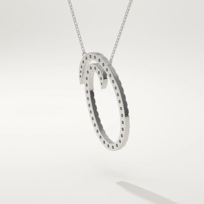 0.473 TCW Round Lab-Grown Diamond O Initial Necklace