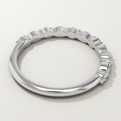 0.32 TCW Round & Marquise Lab-Grown Diamond Half Eternity Wedding Band