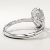 2.0 CT Oval Cut Half Bezel Lab-Grown Diamond Engagement Ring