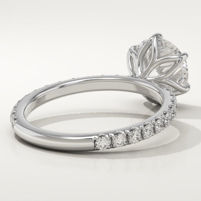 Round Cut Pave Lab-Grown Diamond Engagement Ring