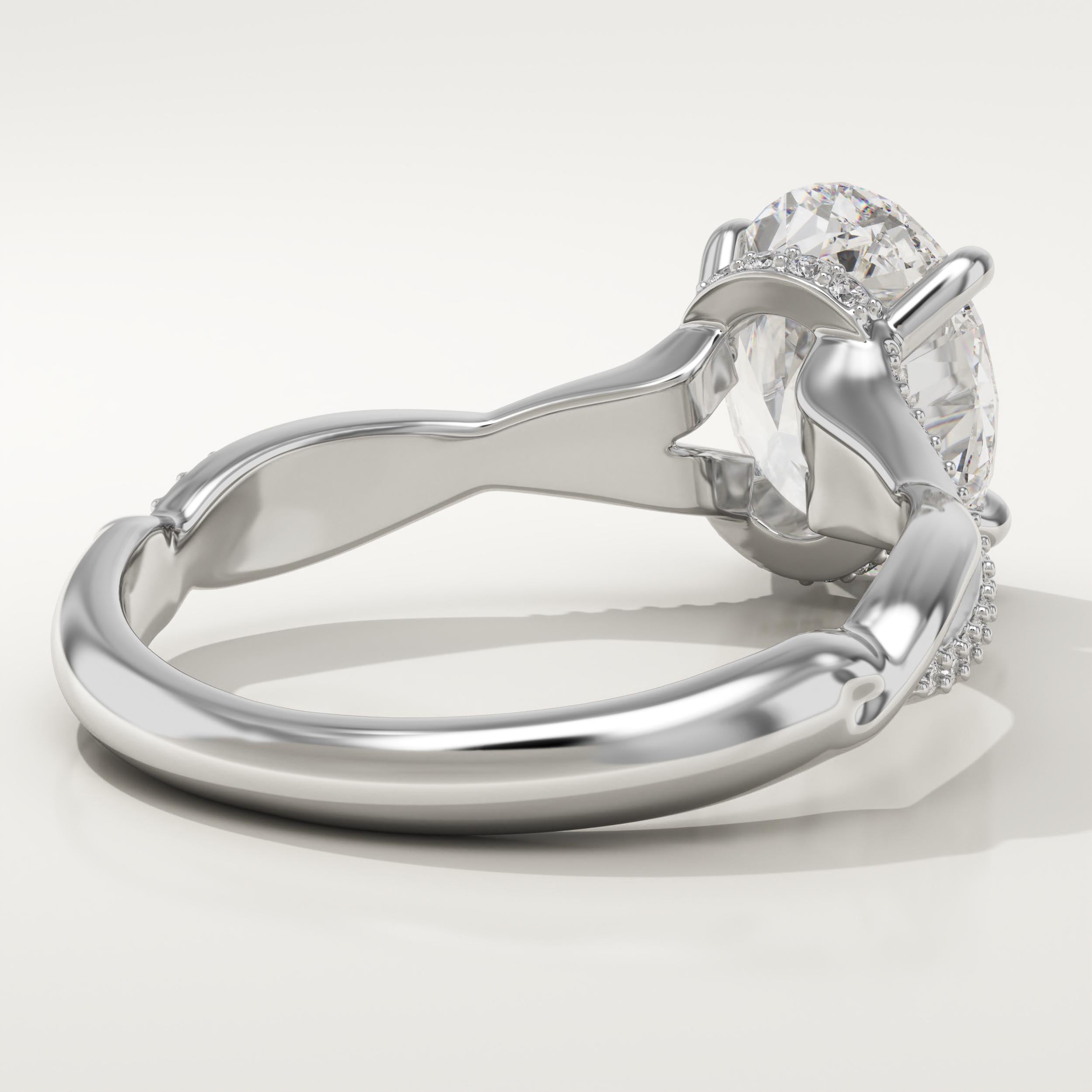 2.0 CT Oval Cut Twisted Shank Lab-Grown Diamond Engagement Ring