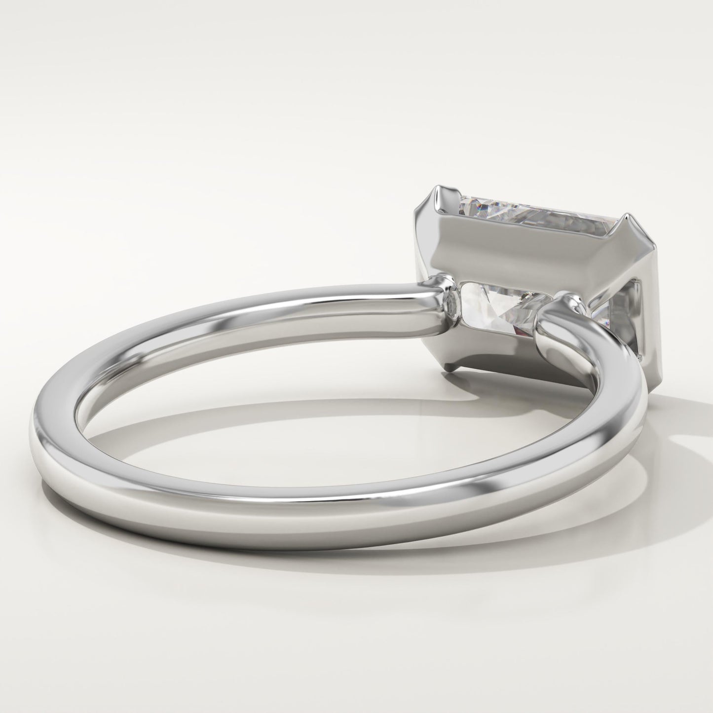 2 CT Radiant Cut Half Bezel Moissanite Engagement Ring