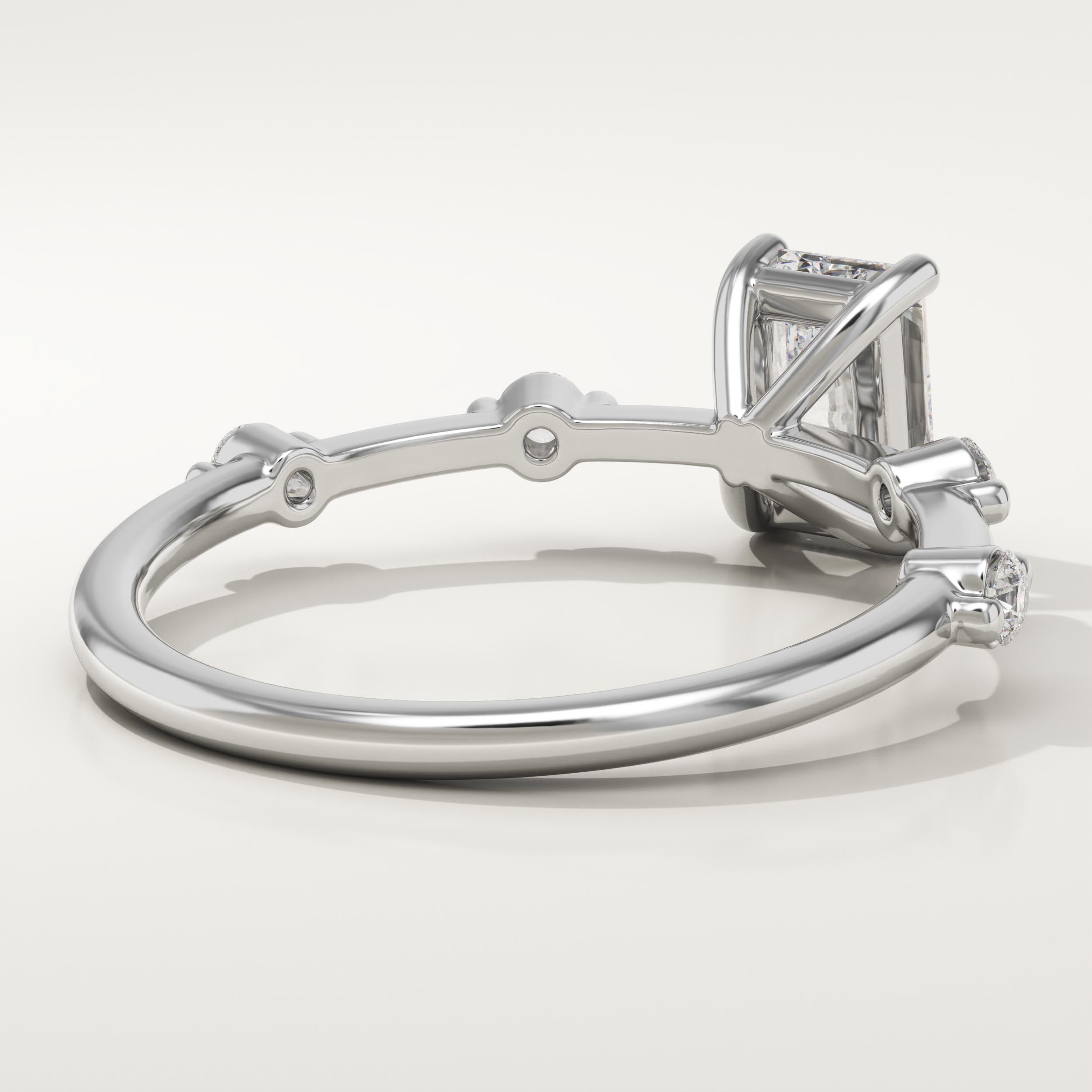 2.0 CT Radiant Cut Dainty Pave Lab-Grown Diamond Engagement Ring