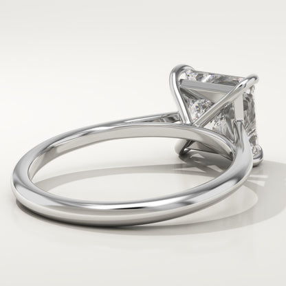 Princess Cut Solitaire Cathedral Lab-Grown Diamond Engagement Ring