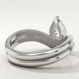 0.65 CT Pear Cut Solitaire Lab-Grown Diamond Bridal Set