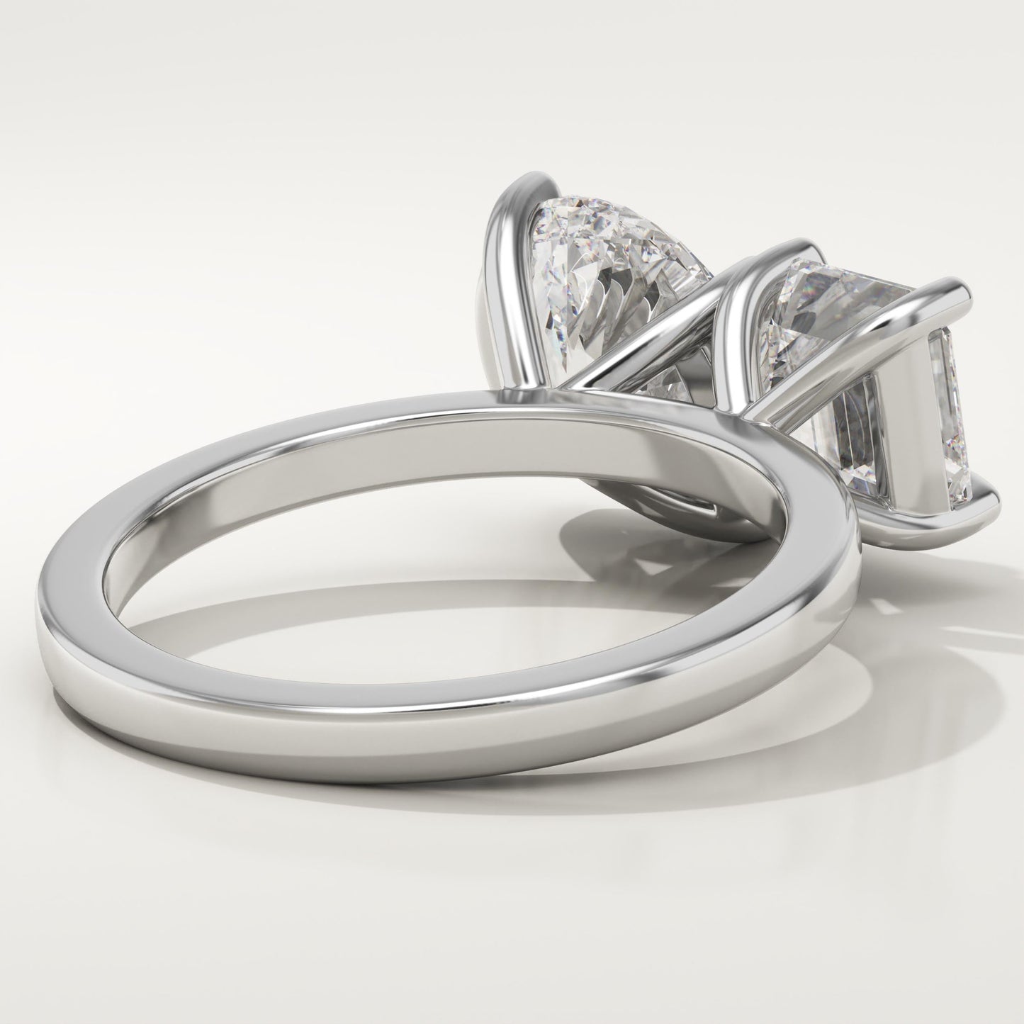 3.75 TCW Asscher & Oval Cut Toi Et Moi Lab-Grown Diamond Engagement Ring