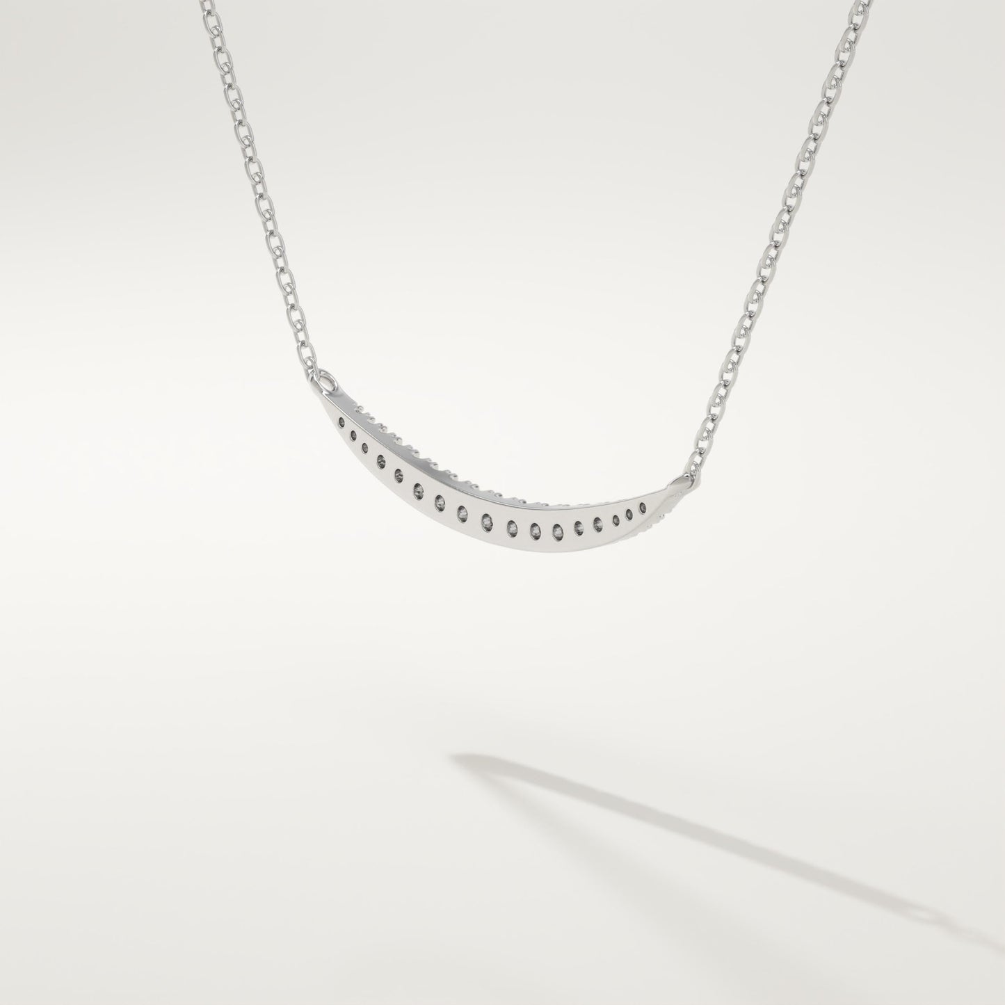 0.091 TCW Round Lab-Grown Diamond Smile Charm Necklace