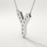 0.23 TCW Round Lab-Grown Diamond Y Initial Necklace